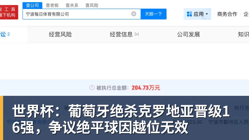 好博体育世界杯：葡萄牙绝杀克罗地亚晋级16强，争议绝平球因越位无效